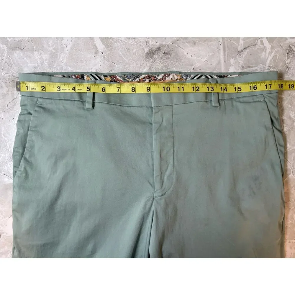 Murano‎ Mens Dress Pants Mens 34x32 Alex Fit Ultimate Modern Comfort Teal Green